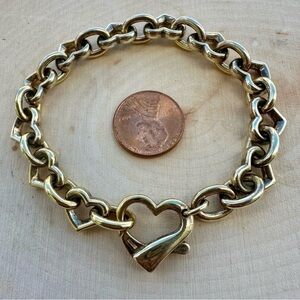 Gold Heart Link Bracelet